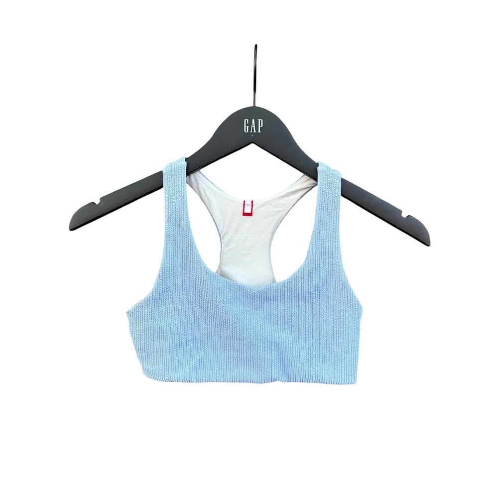 Wear One’s At Race You Back Sports Bra in In Your Dreams Blue & Silver